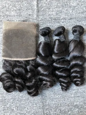 Mink Hair Loose Wave 3 Bundles With 13X4 Transparent Frontal Deals