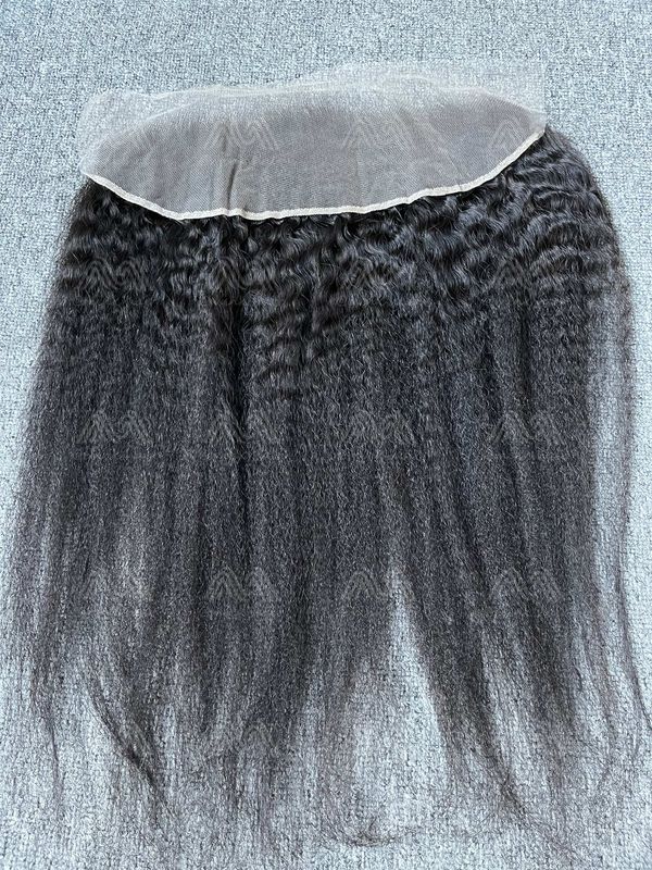 Mink Hair Kinky Straight 3 Bundles With 13X4 Transparent Frontal Deals