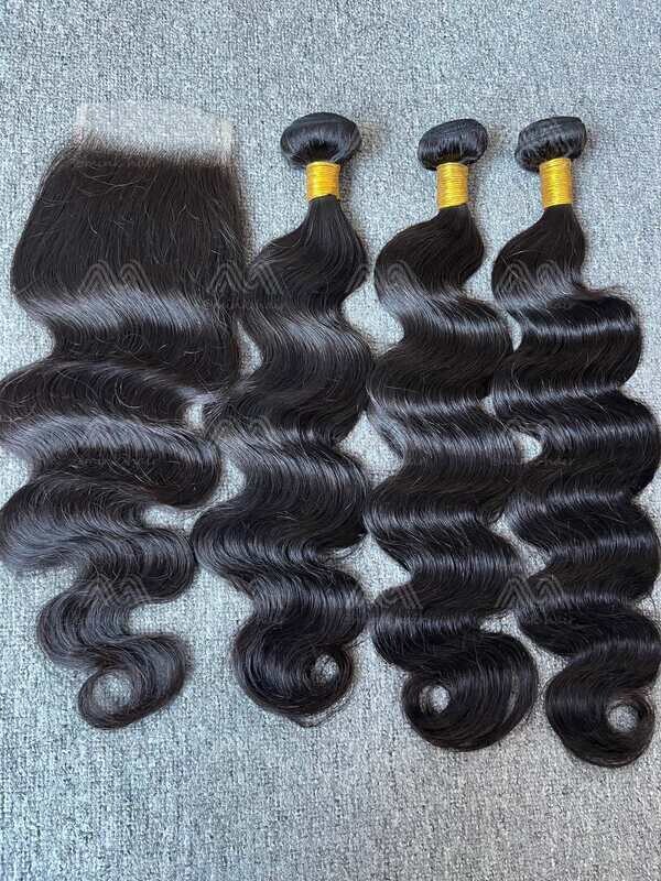 Diamond Hair Body wave 3 Bundles With 4x4 HD Closure Deals