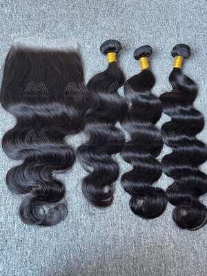 Diamond Hair Body wave 3 Bundles With 6x6 HD Closure Deals
