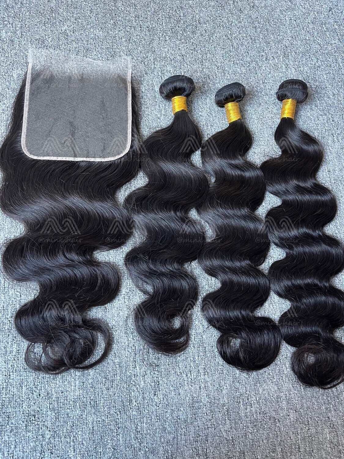 Diamond Hair Body wave 3 Bundles With 6x6 HD Closure Deals