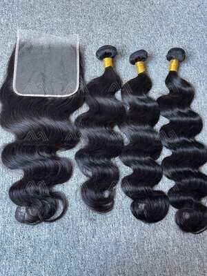 Diamond Hair Body wave 3 Bundles With 6x6 HD Closure Deals