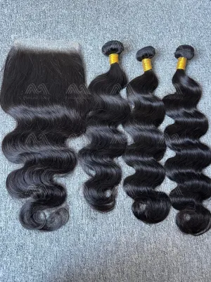 Diamond Hair Body wave 3 Bundles With 6X6 HD Closure Deals