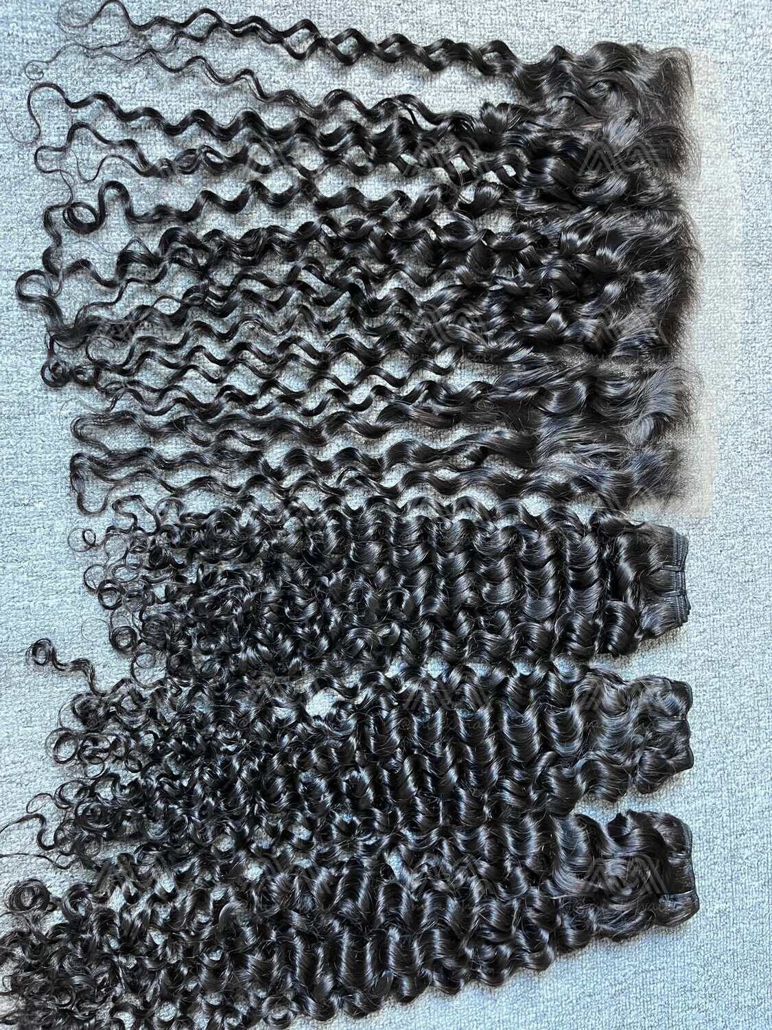 Mink Hair Italian Curly 3 Bundles With 13X4 HD Frontal Deals