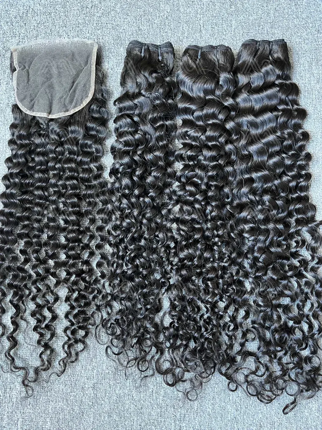 Mink Hair Italian Curly 3 Bundles With 4X4 Transparent Closure Deals