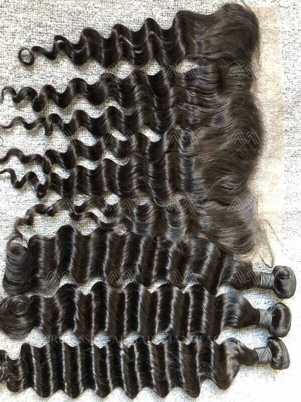 Mink Hair Loose Deep 3 Bundles With 13X4 Transparent Frontal Deals