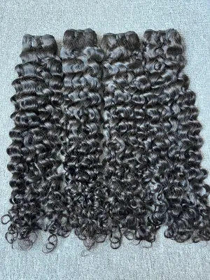 Mink Hair Italian Curly 3 Bundles With 5X5 Transparent Closure Deals