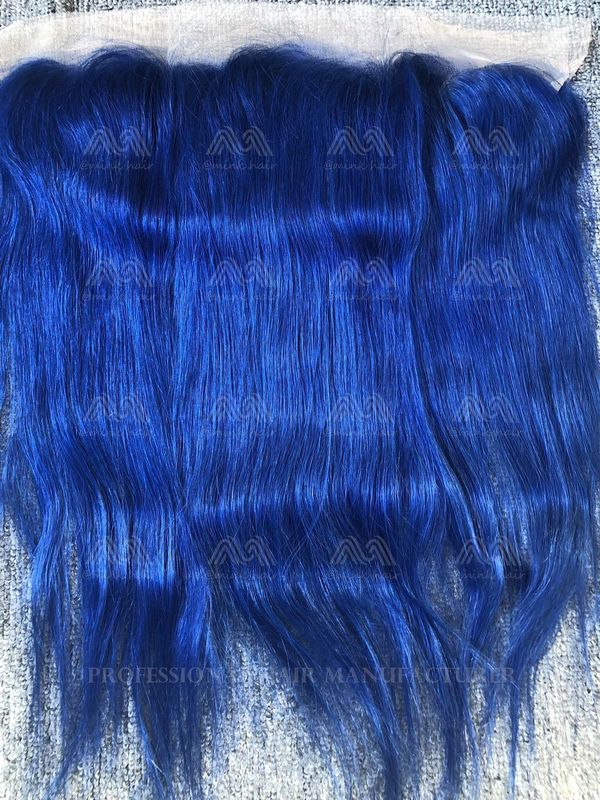 Blue Color Straight 13x4 Frontal