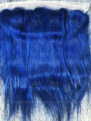 Blue Color Straight 13X4 Frontal