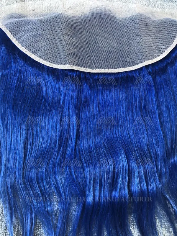 Blue Color Straight 13X4 Frontal
