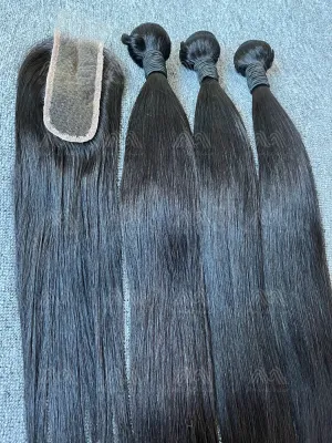 Mink Hair Straight 3 Bundles With 2X6 HD Closure Deals