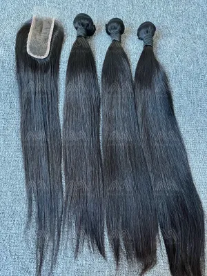 Mink Hair Straight 3 Bundles With 2X6 HD Closure Deals
