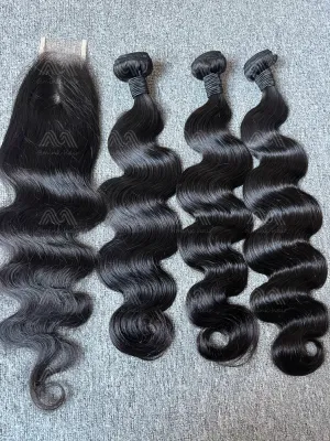 Mink Hair Body Wave 3 Bundles With 2X6 HD Closure Deals