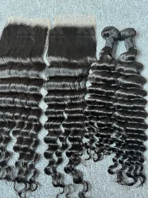 Mink Hair Loose Deep 5x5 Transparent Closure