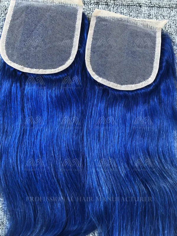 Blue Color Straight 4X4 Closure