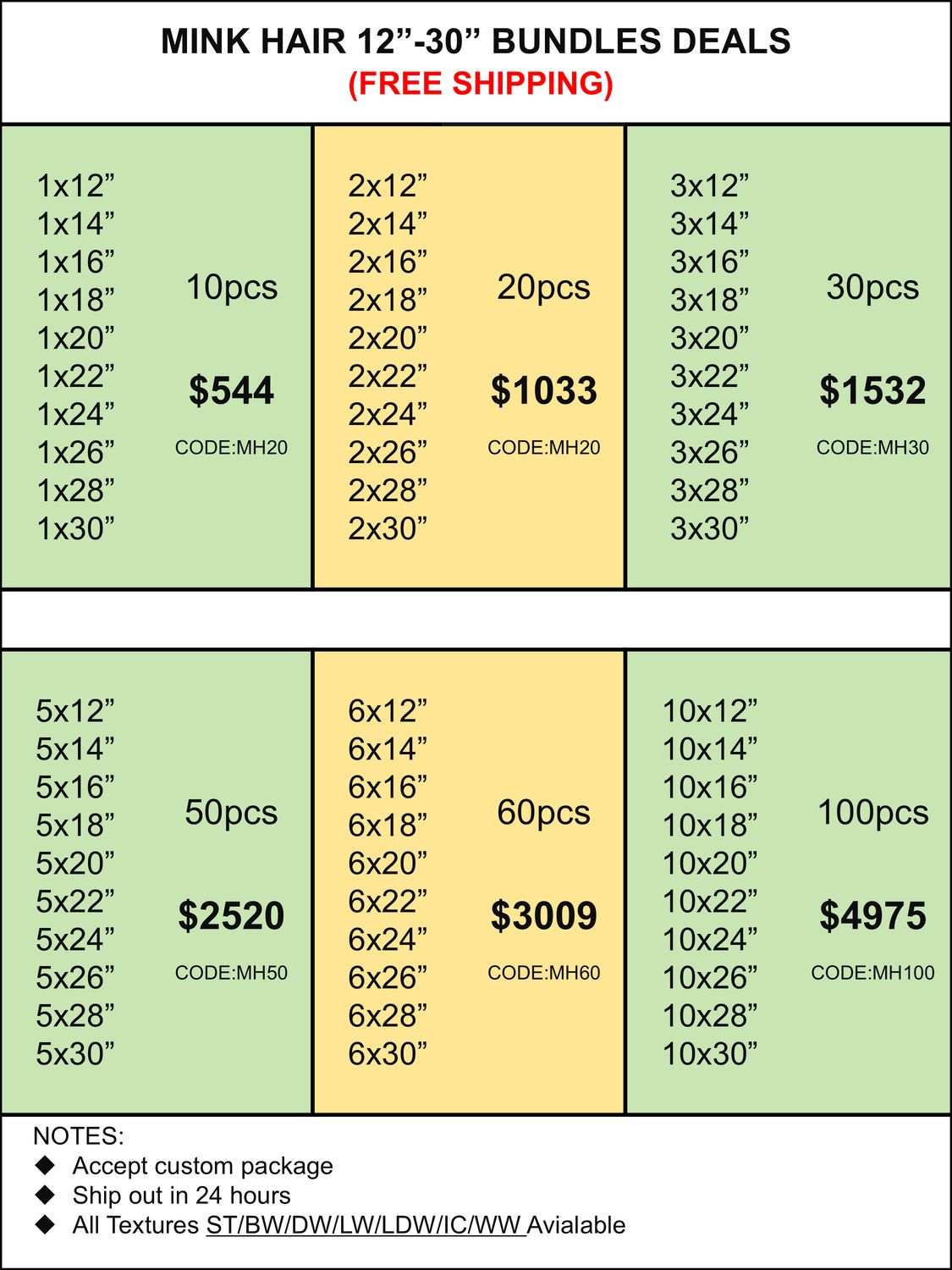 Bundles Deals: Mink Hair Bundles 12inch-30inch