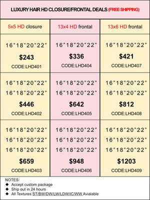 HD Closure &amp; Frontal Deals: Luxury Hair 5x5/13x4/13x6