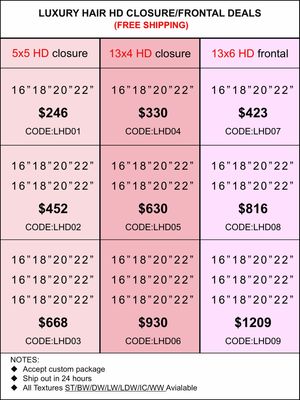 HD Closure &amp; Frontal Deals: Luxury Hair 5x5/13x4/13x6