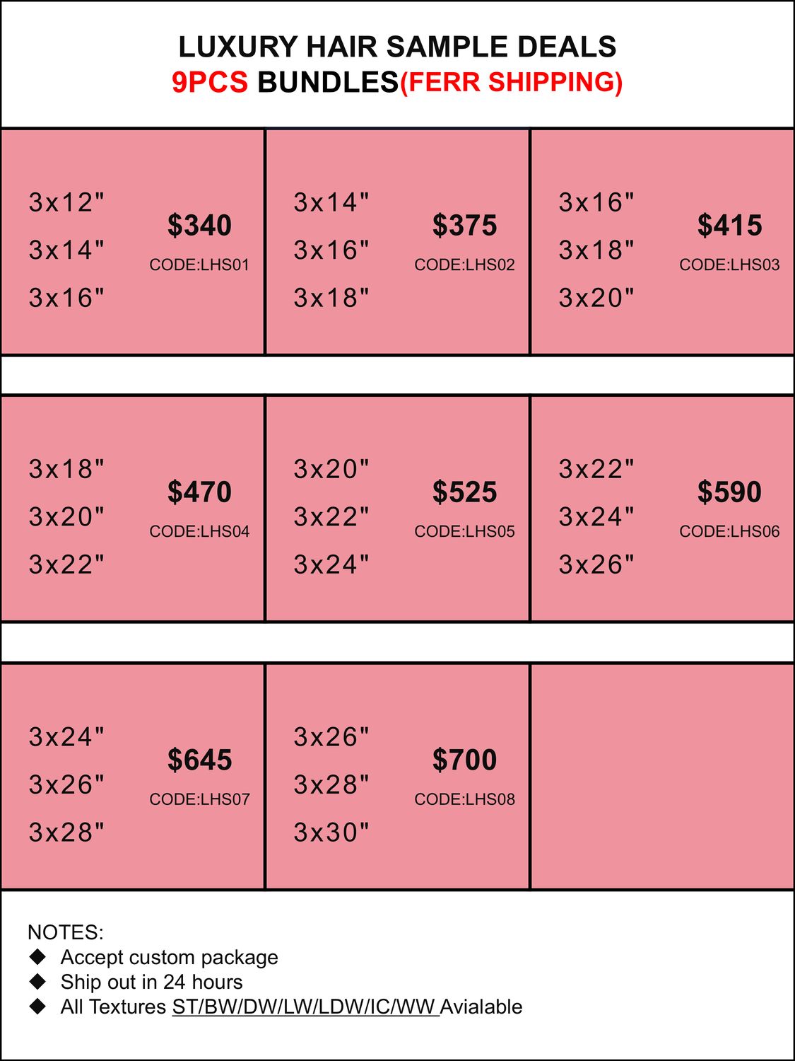 Sample Deals: Luxury Hair 9 Bundles