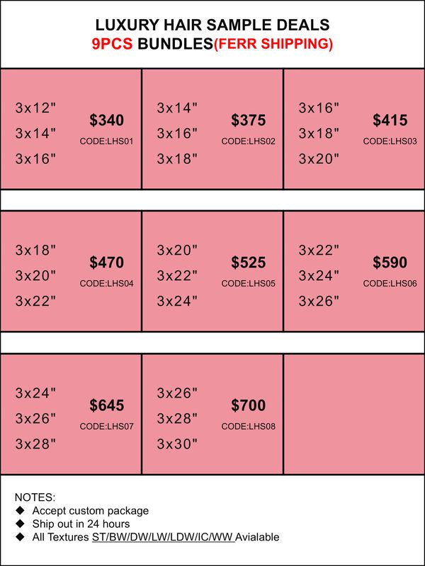 Sample Deals: Luxury Hair 9 Bundles
