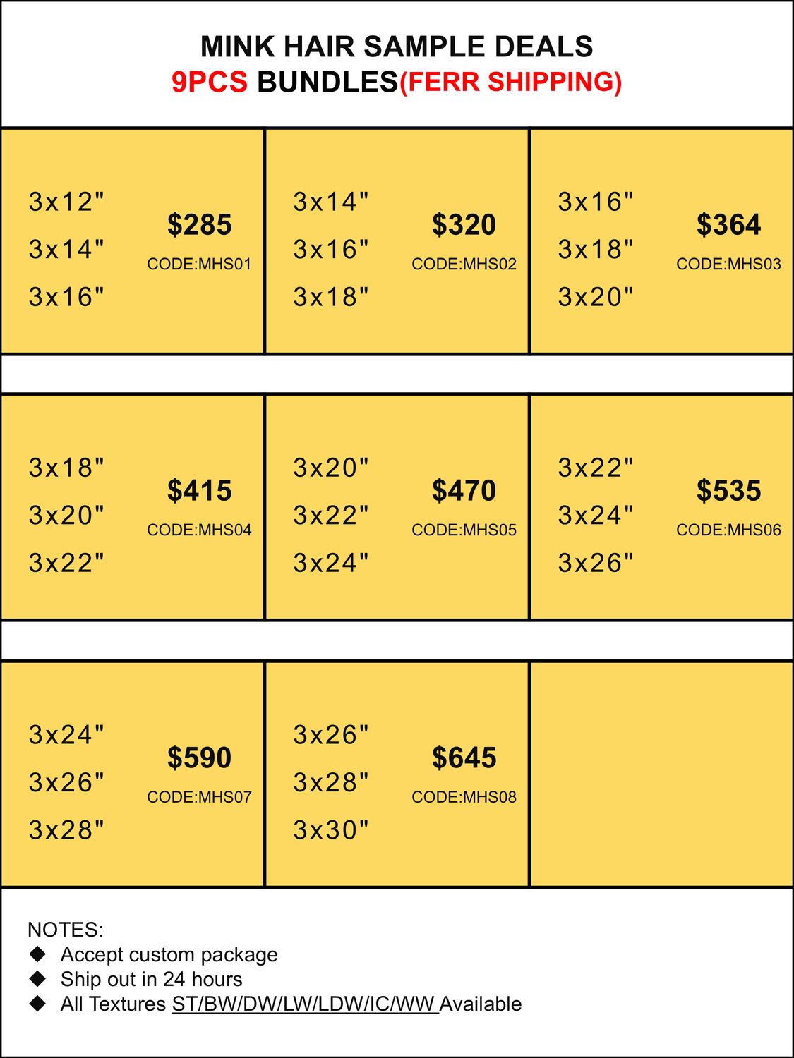 Sample Deals: Mink Hair 9 Bundles