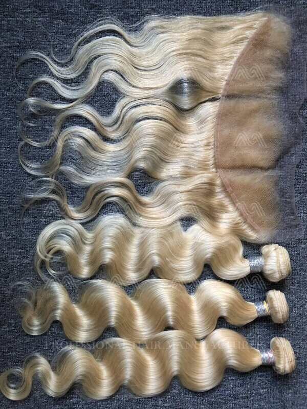Blonde Hair Body Wave 3 Bundles With 13x4 HD Frontal Deals