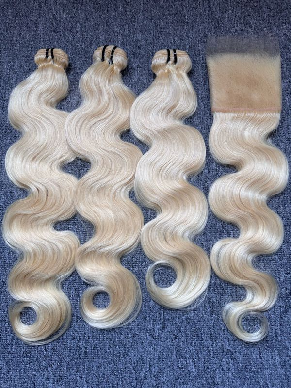 Blonde Hair Body Wave 3 Bundles With 13x4 HD Frontal Deals