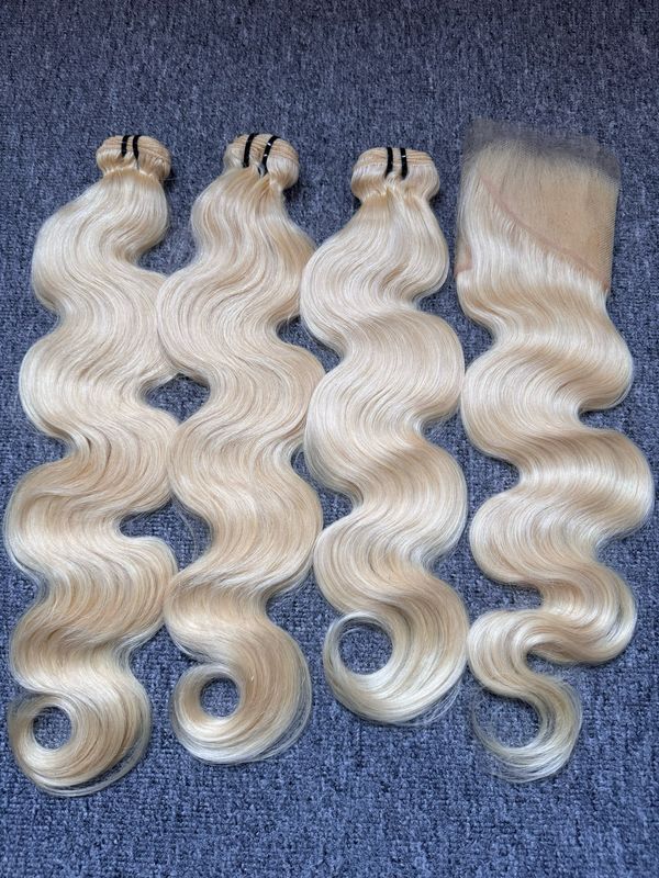 Blonde Hair Body Wave 3 Bundles With 13x4 HD Frontal Deals