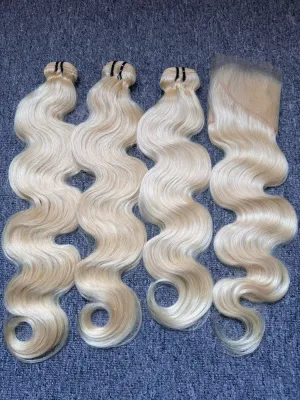 Blonde Hair Body Wave 3 Bundles With 13X4 HD Frontal Deals