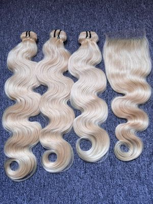 Blonde Hair Body Wave 3 Bundles With 5x5 HD Closure Deals