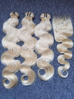 Blonde Hair Body Wave 3 Bundles With 4x4 HD Closure Deals