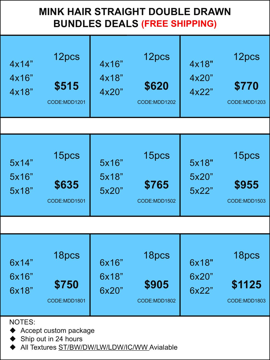 Bundles Deals: Mink Hair Double Drawn Silky Straight