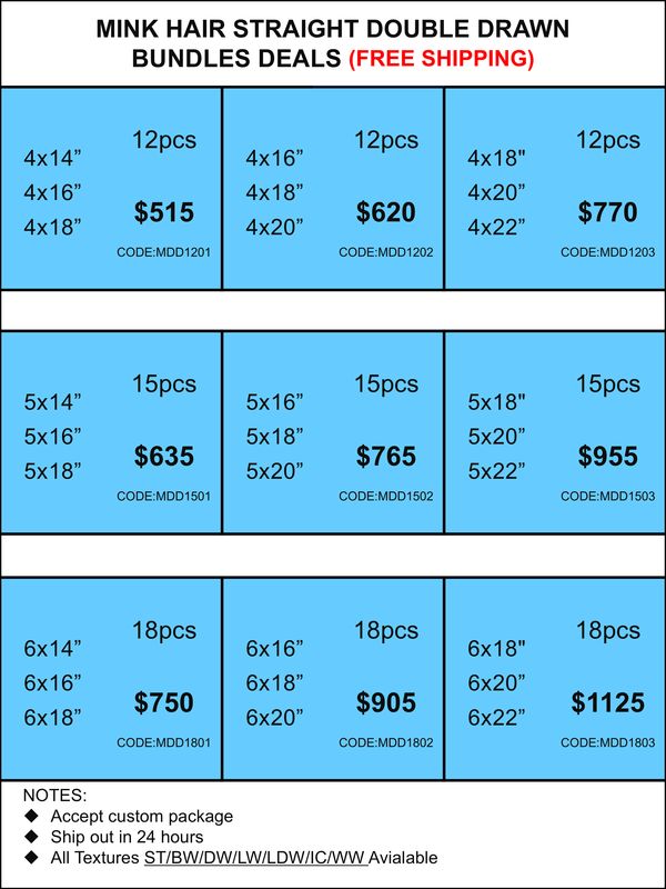 Bundles Deals: Mink Hair Double Drawn Silky Straight