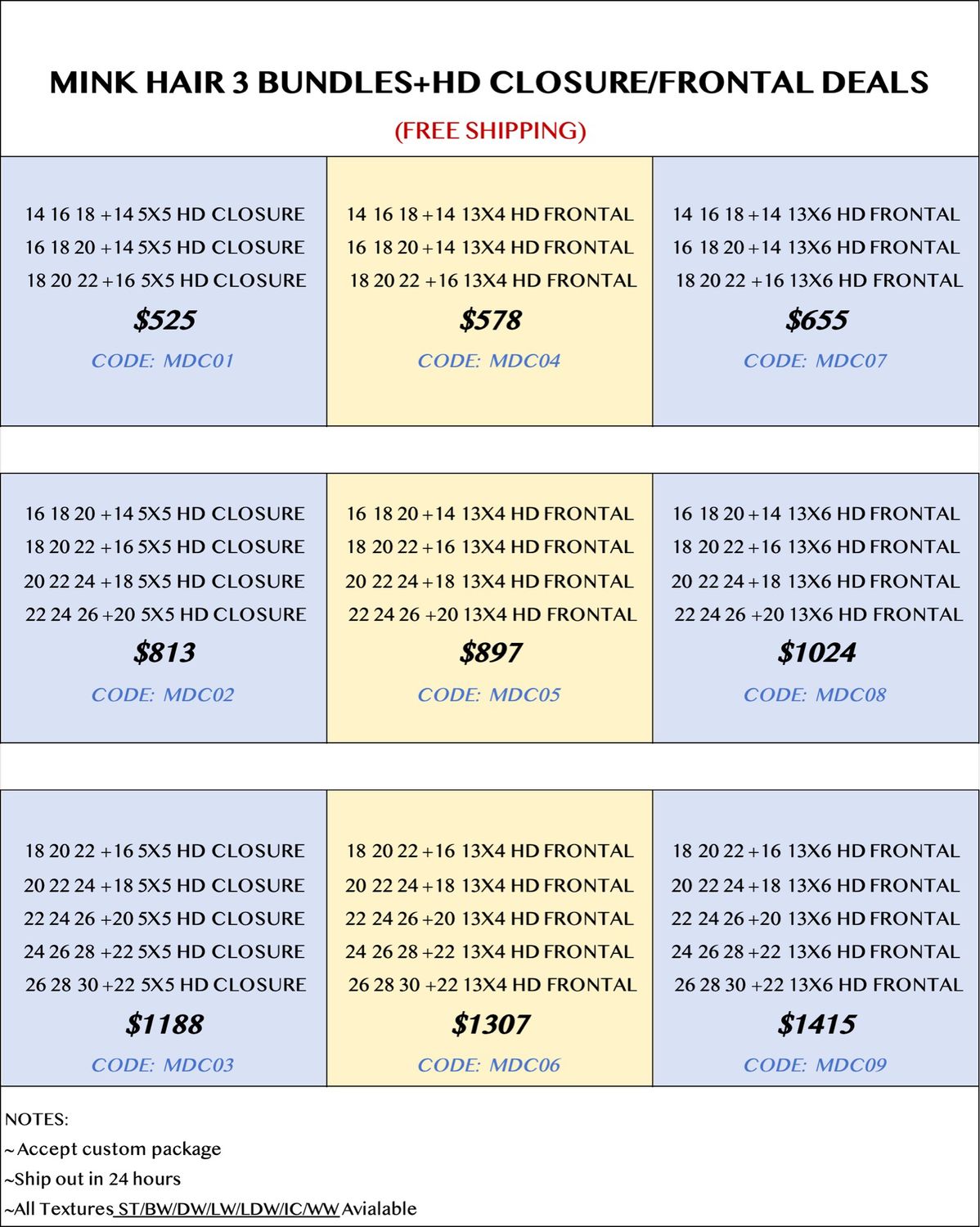 Mink Hair 3 Bundles+HD Closure/Frontal Deals