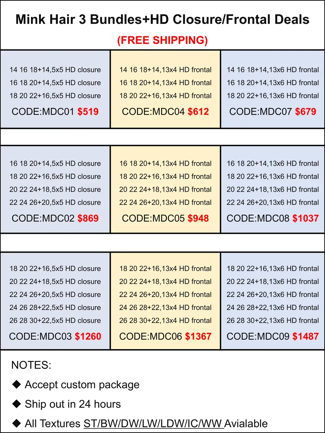 Mink Hair 3 Bundles+HD Closure/Frontal Deals