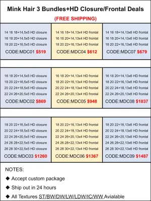 Mink Hair 3 Bundles+HD Closure/Frontal Deals