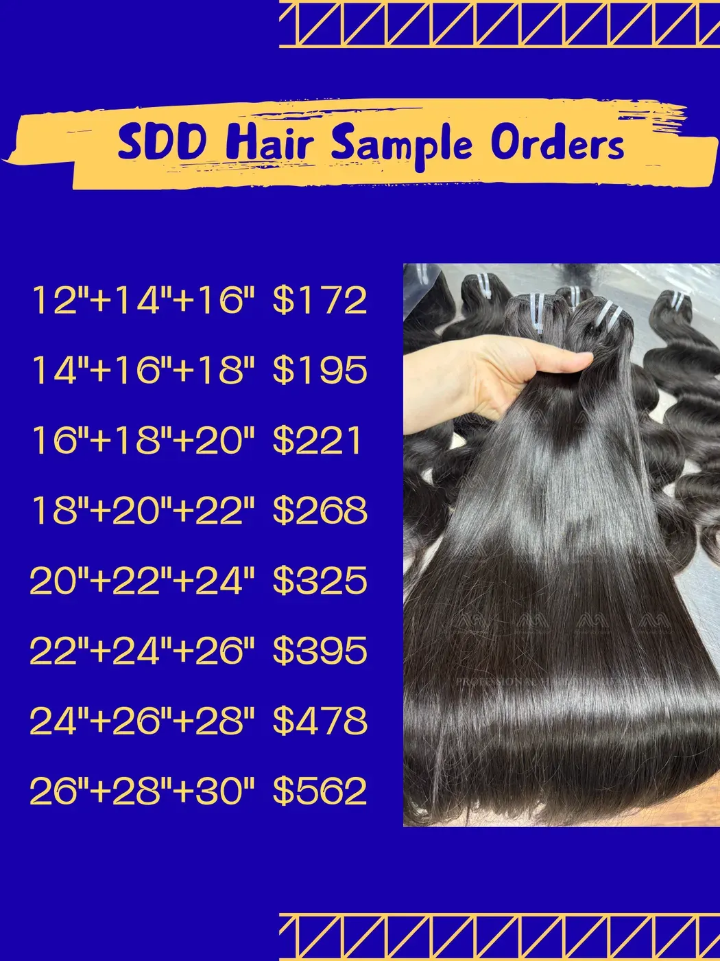 Sample Deals: Super Double Drawn Hair 3 Bundles (100g Each Bundle)