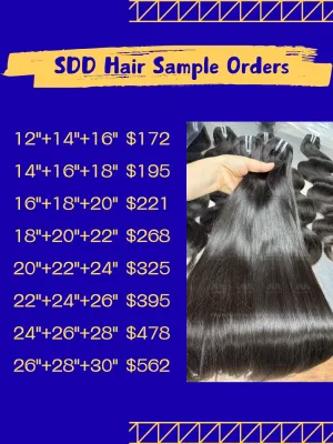 Sample Deals: Super Double Drawn Hair 3 Bundles (100g Each Bundle)