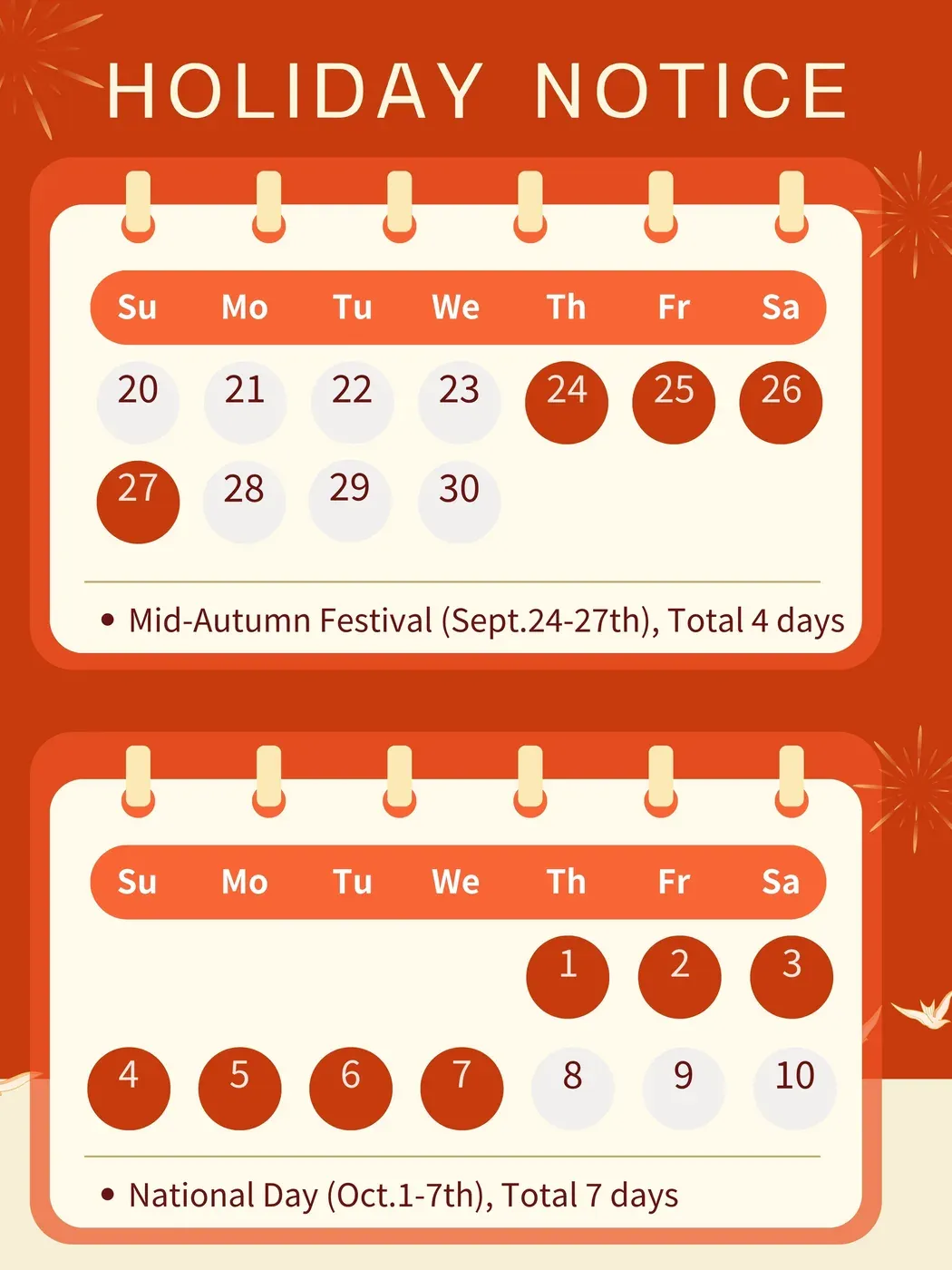 Holiday Notice
