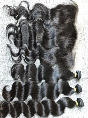 Raw Hair Body wave 3 Bundles With 13X4 HD Frontal Deals