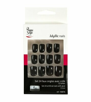Set 24 uñas artificiales Idyllic nails - black