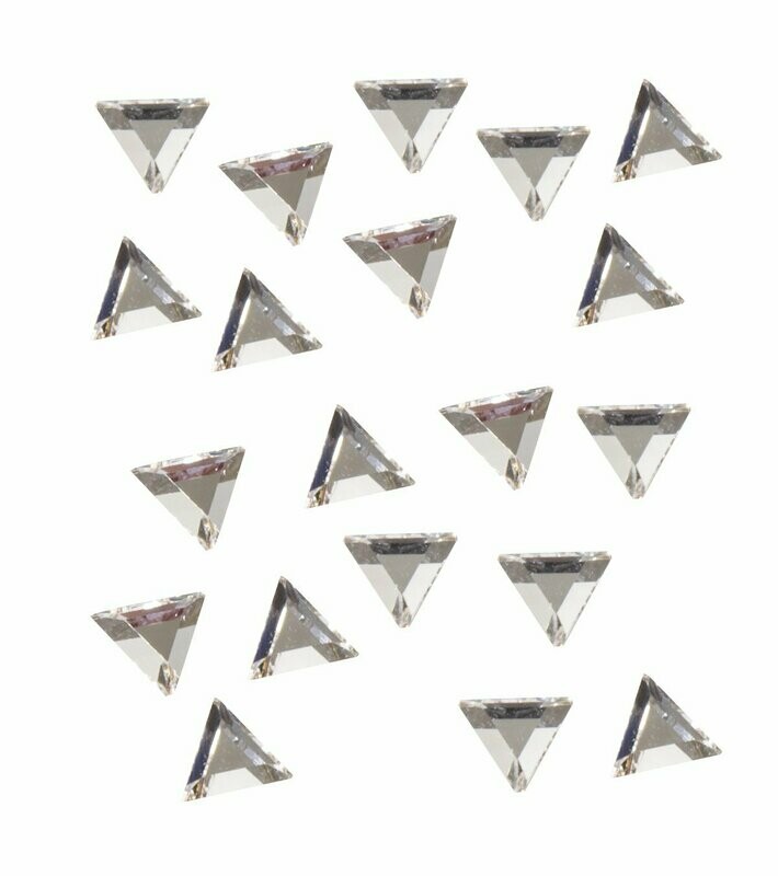 20 strass para uñas triangulares plata 3 mm