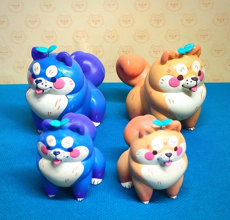 (Preorder)-Pesto and Panko the shibas - Resin art toy