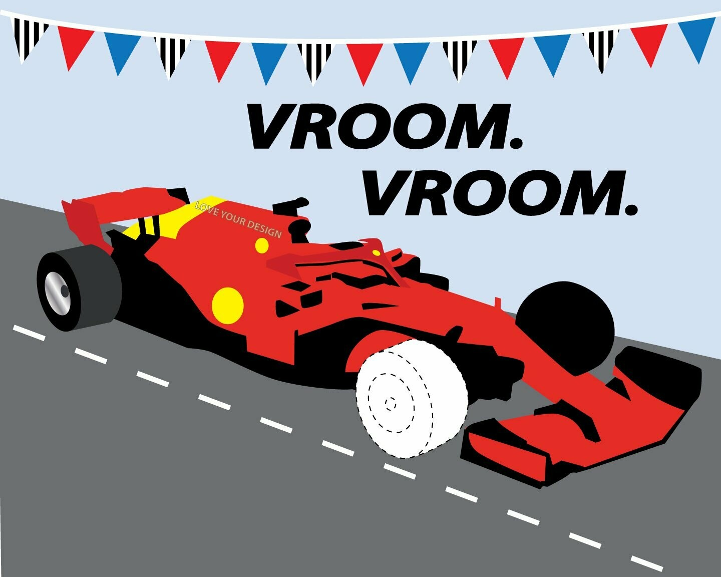 Race Car Pin the tire on the Ferrari Birthday Game