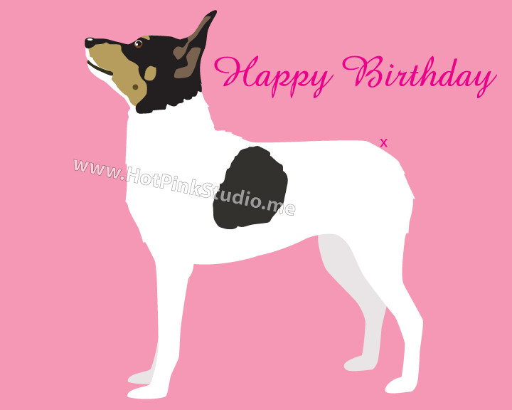 Toy Fox Terrier Pin the Tail on the Dog Game for Birthday Party Digital