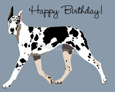 Game Pin the Tail on the Great Dane Dog Birthday Party Game INSTANT DOWNLOAD files Black and White Dog
