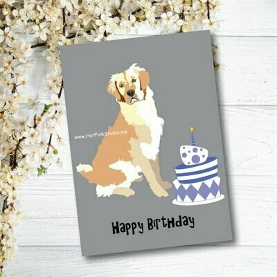 Golden Retriever Dog Birthday Card For Your Love or Best Friend