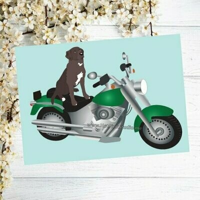 Labrador Dog Motorcycle Card For Your Love or Best Friend