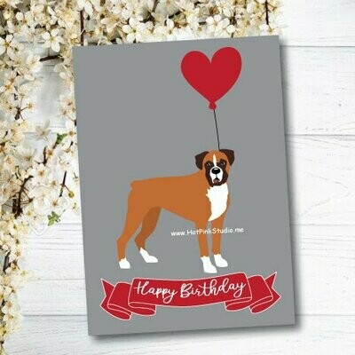 Boxer Dog Happy Birthday Card, Favorite Human Card