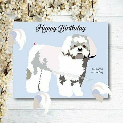 Game Pin the Tail on the Shih Tzu Dog Birthday Party Game INSTANT DOWNLOAD files
